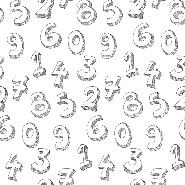 Números patrón escrito a mano — Archivo Imágenes Vectoriales