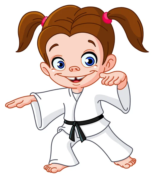 Karate-Mädchen — Stockvektor