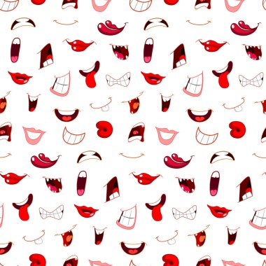 Cartoon mouths pattern
