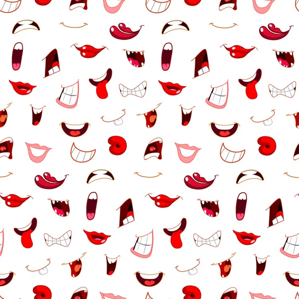 Cartoon mouths pattern — Stock Vector