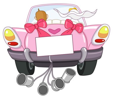 Just married car clipart