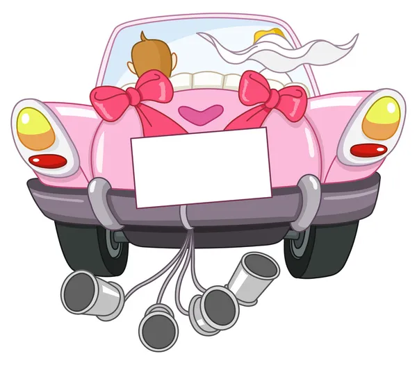 Just married car — Stock Vector