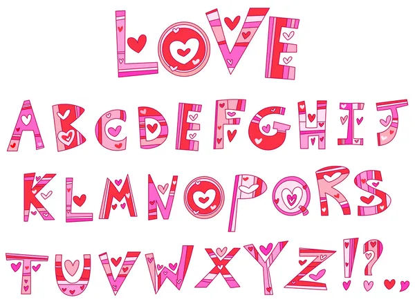 Love alphabet — Stock Vector