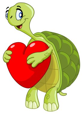 Turtle with heart clipart