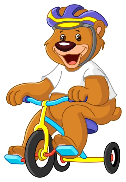 Bear on tricycles — Stock Vector