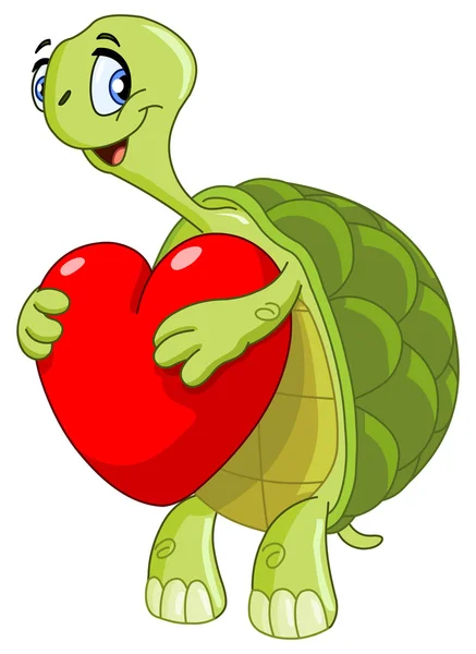 Kalp ile kaplumbağa — Stok Vektör