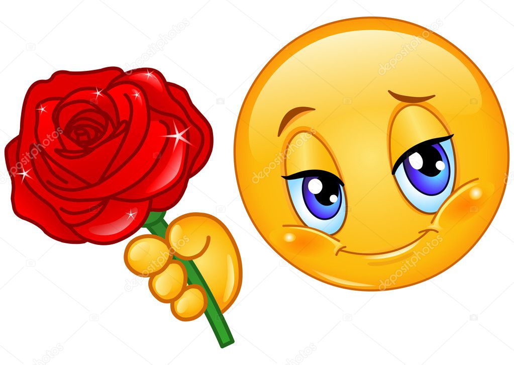 Emoticon with rose