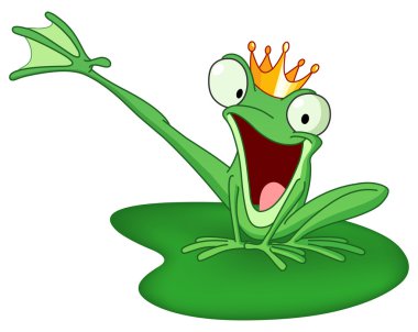 Happy frog prince clipart