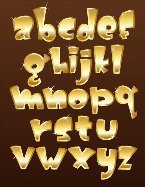 黄金的小写字母 — 图库矢量图片