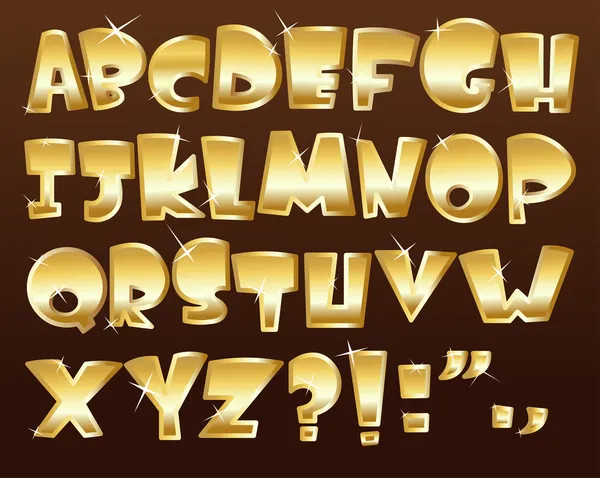 Guld alfabetet — Stock vektor