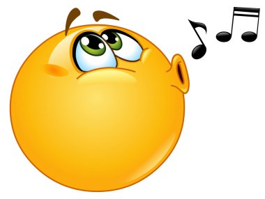 Whistling emoticon clipart