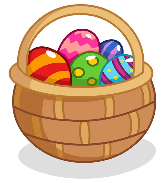 Cesta de huevo de Pascua — Archivo Imágenes Vectoriales