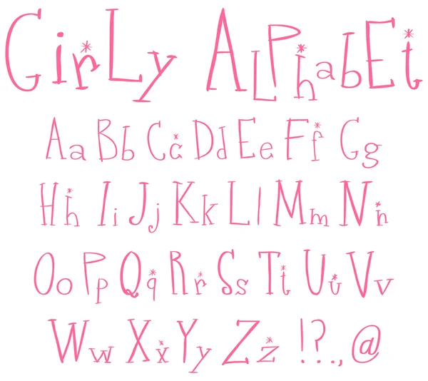 Girly-Alphabet — Stockvektor