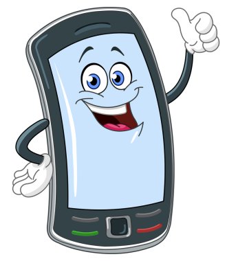 Smart phone cartoon clipart