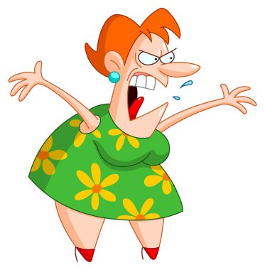 Shouting woman clipart