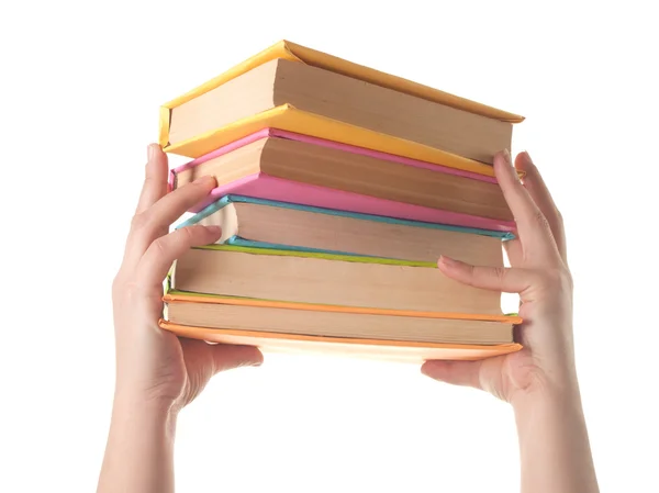 Montón de libros en mano — Foto de Stock