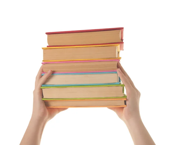 Stack of books in hands — Stock Photo, Image