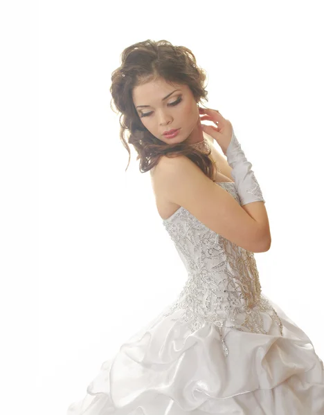 Mladá krásná elegantní nevěsta — Stock fotografie
