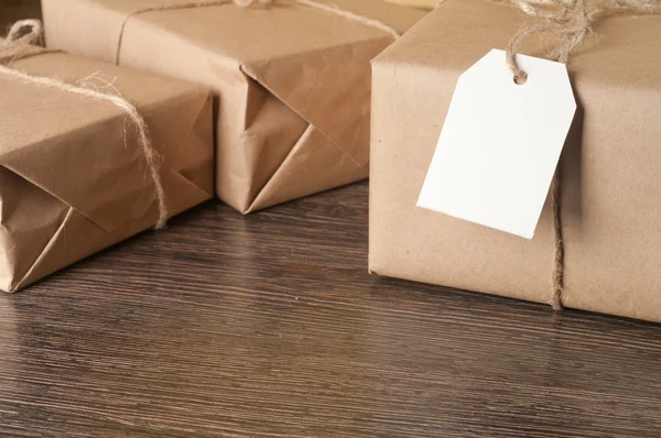 Pile parcel wrapped — Stock Photo, Image