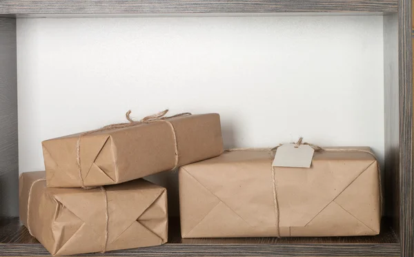 Parcel wrapped packaged box — Stock Photo, Image