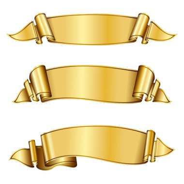 Gold ribbon collection clipart