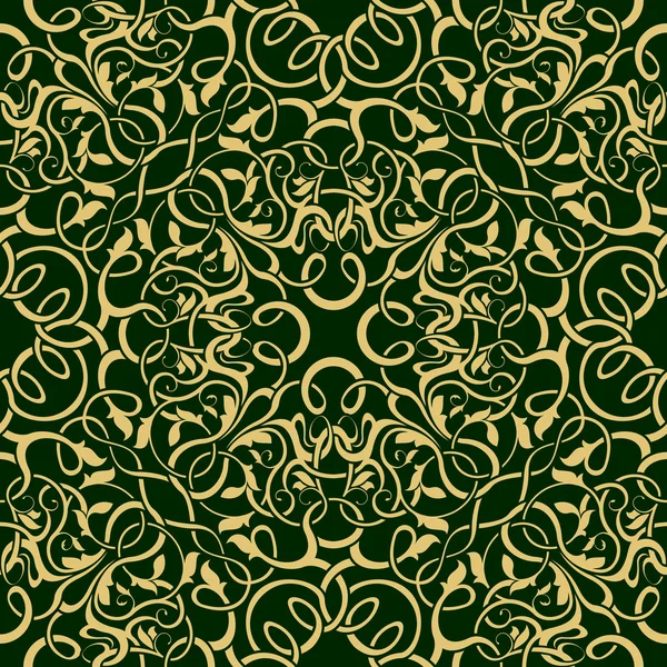Gold seamless wallpaper pattern — Stock Vector
