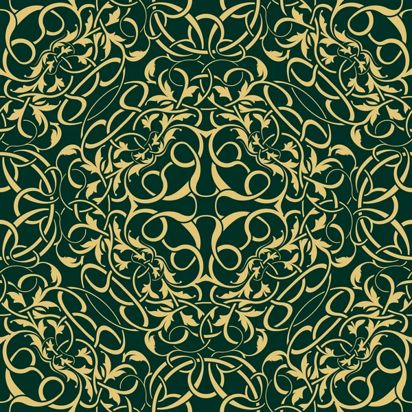 Gold seamless wallpaper pattern — Stock Vector