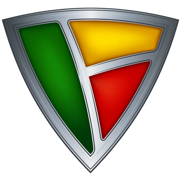 Escudo de aço com bandeira Benin — Vetor de Stock