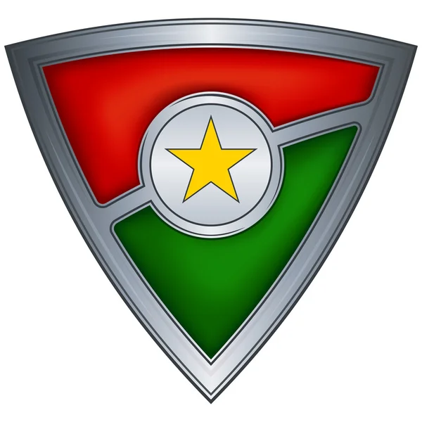Стальной щит с флагом Буркина-Фасо — стоковый вектор
