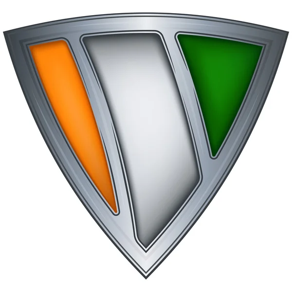 Escudo de acero con bandera Costa de Marfil — Vector de stock