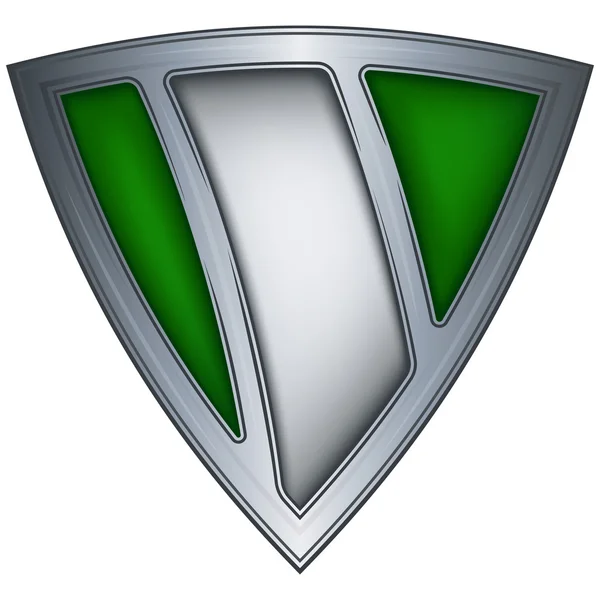 Escudo de acero con bandera Nigeria — Vector de stock