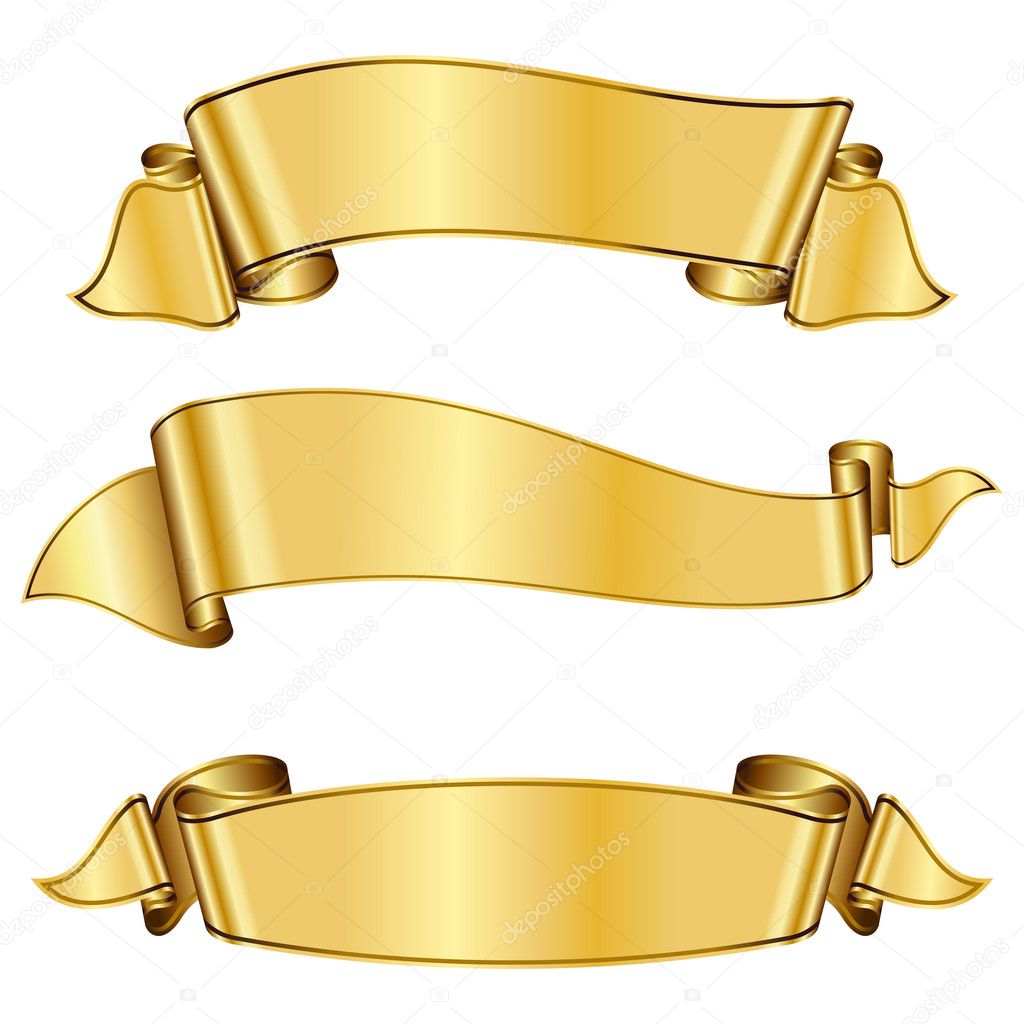 Gold ribbon collection Stock Vector Image by ©Zybr78 8339463