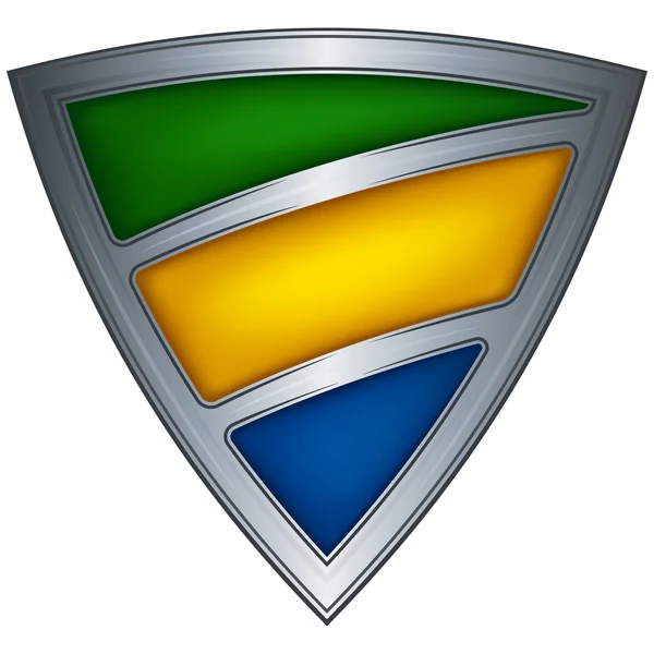 Escudo de acero con bandera Gabón — Vector de stock