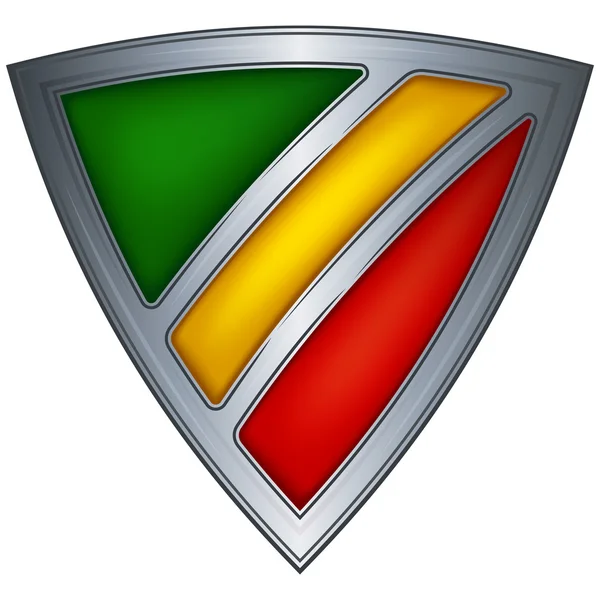 Escudo de acero con bandera República del Congo — Vector de stock