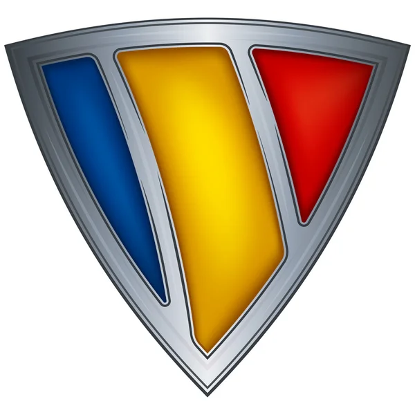 Escudo de aço com bandeira Chade —  Vetores de Stock