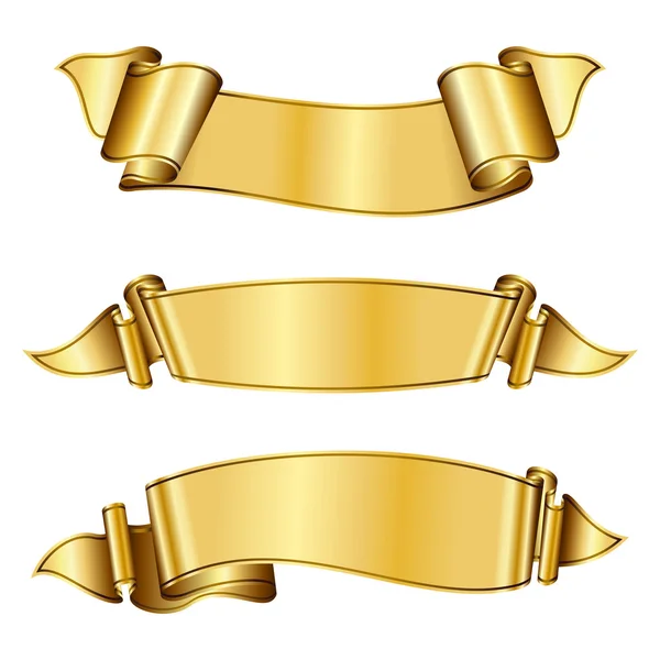 Sammlung von Goldbändern — Stockvektor
