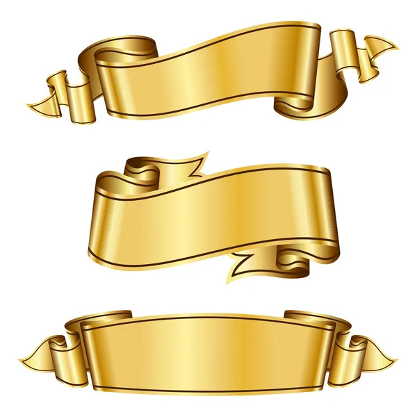 Колекція золотистими стрічками — стоковий вектор