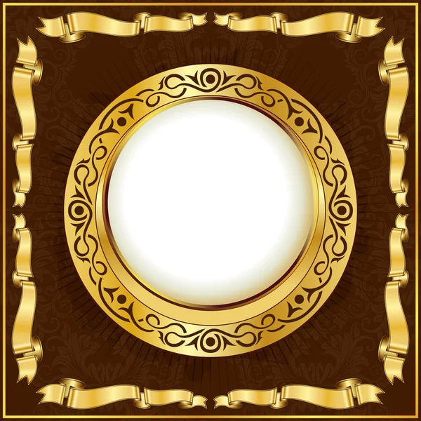 Moldura círculo vintage ouro —  Vetores de Stock