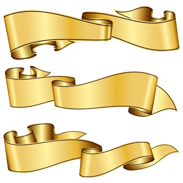 Coleção de fita de ouro — Vetor de Stock