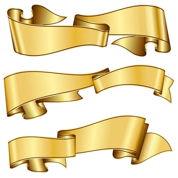 Altın şerit koleksiyonu — Stok Vektör