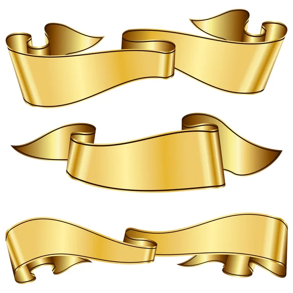Gold ribbon collection — Stock Vector