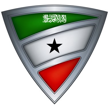 Steel shield with flag Somaliland clipart