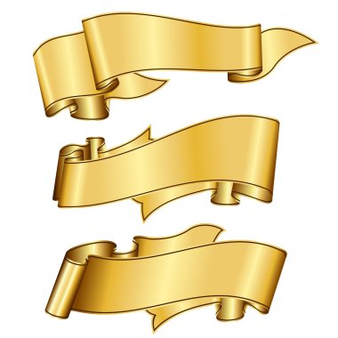 Gold ribbon collection clipart