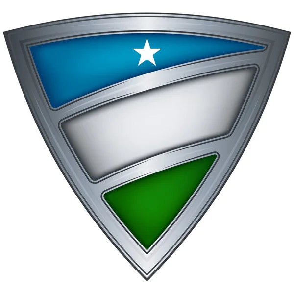 Escudo de acero con bandera Puntland — Vector de stock