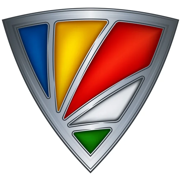 Escudo de aço com bandeira Seychelles — Vetor de Stock