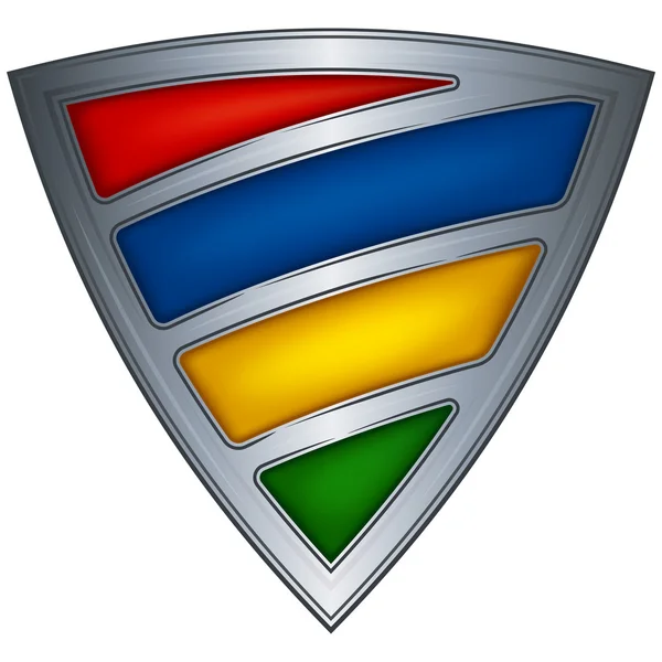 Escudo de aço com bandeira Maurícia —  Vetores de Stock