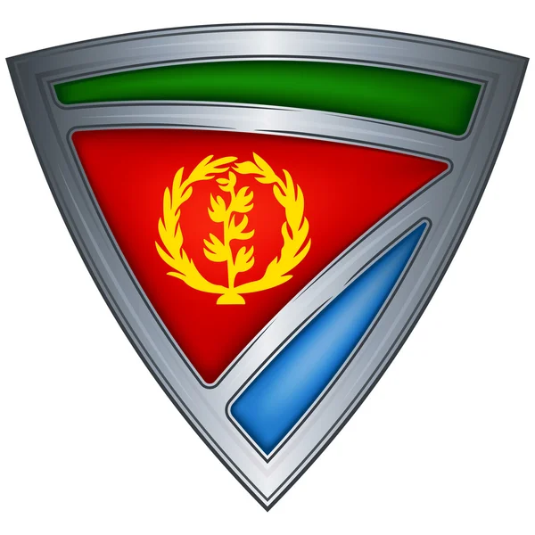 Escudo de acero con bandera Eritrea — Vector de stock