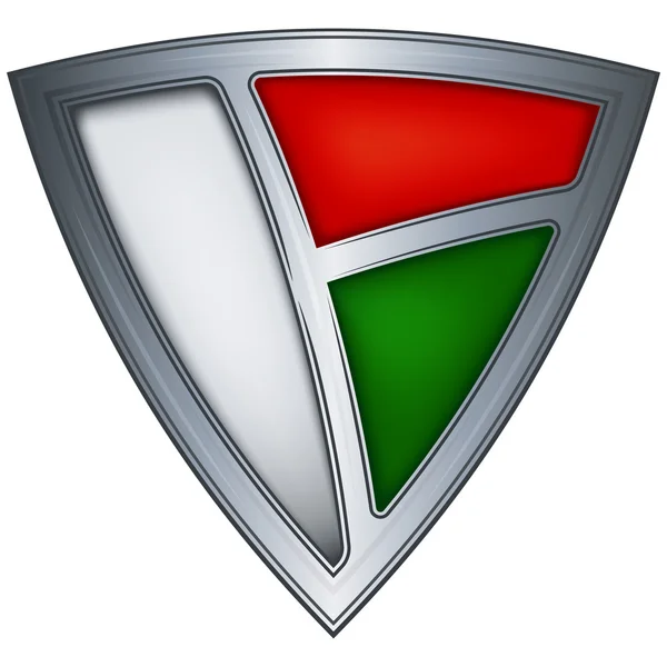 Ocelový štít s vlajka Madagaskaru — Stockový vektor
