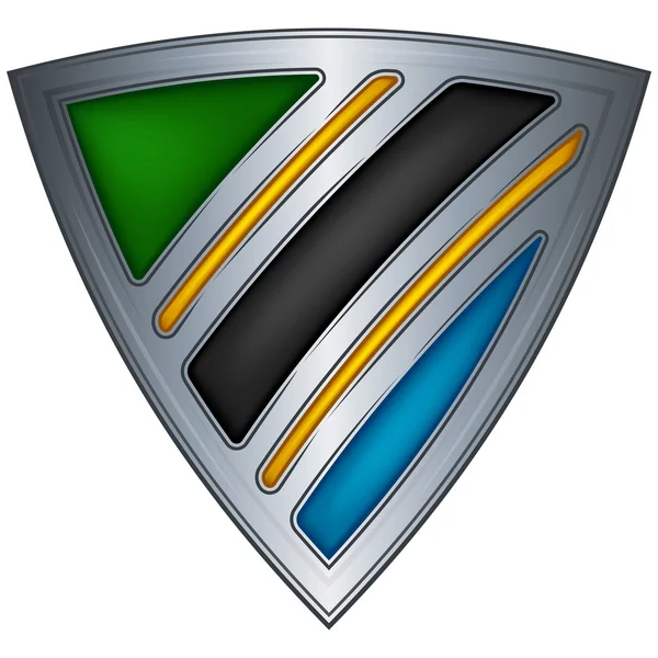 Escudo de aço com bandeira Tanzânia — Vetor de Stock