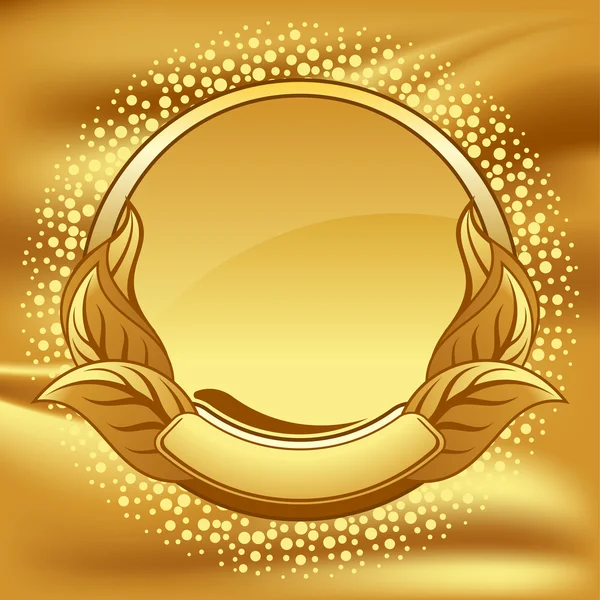 Moldura de ouro no fundo de ouro —  Vetores de Stock